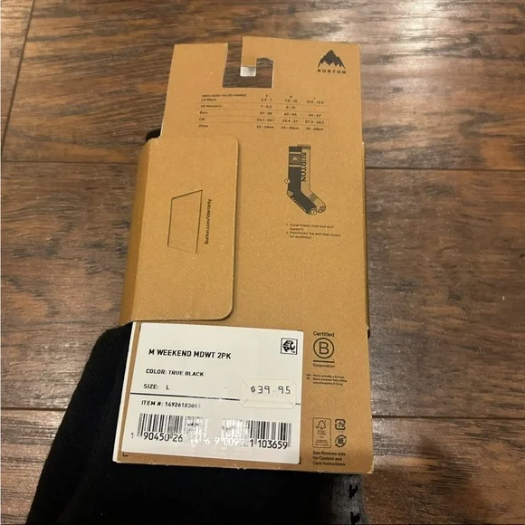 NWT BURTON MENS Weekend Midweight Socks 2-Pack Gray White Black Large 10.5-13.5 - Picture 4 of 6